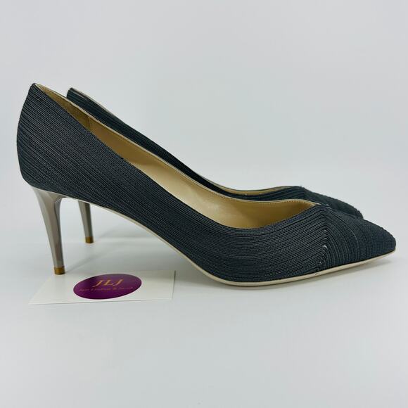 Giorgio Armani Women's Gray Textured Pointed Toe High Heel Pumps Size 40/ 9.5 US - Picture 1 of 15